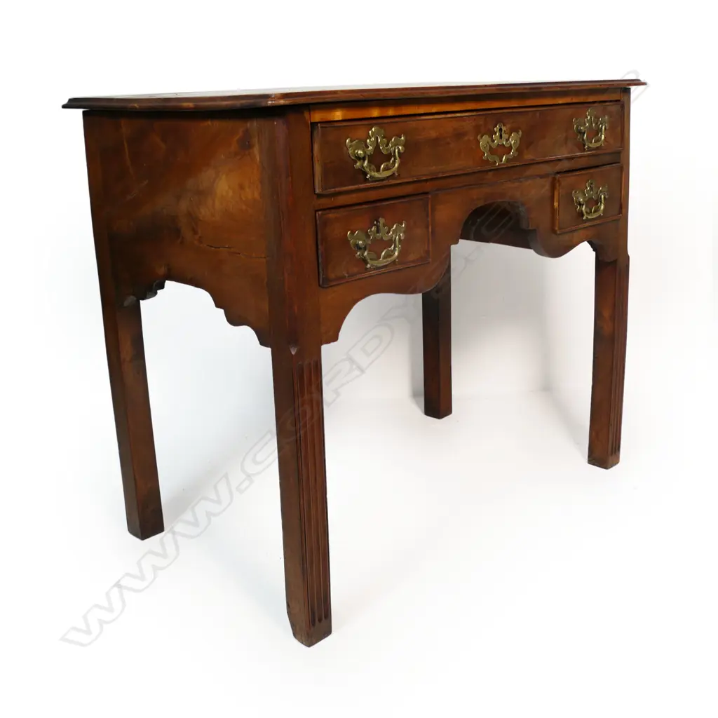 A George II and later walnut lowboy, Image 1++