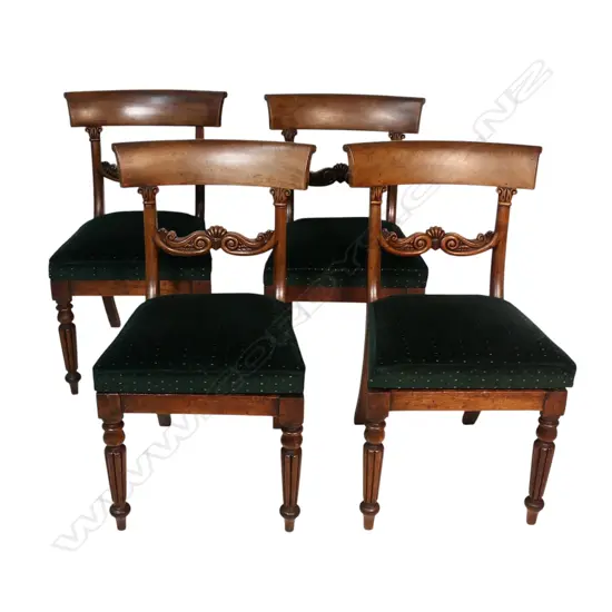 Four Regency spadeback chairs.