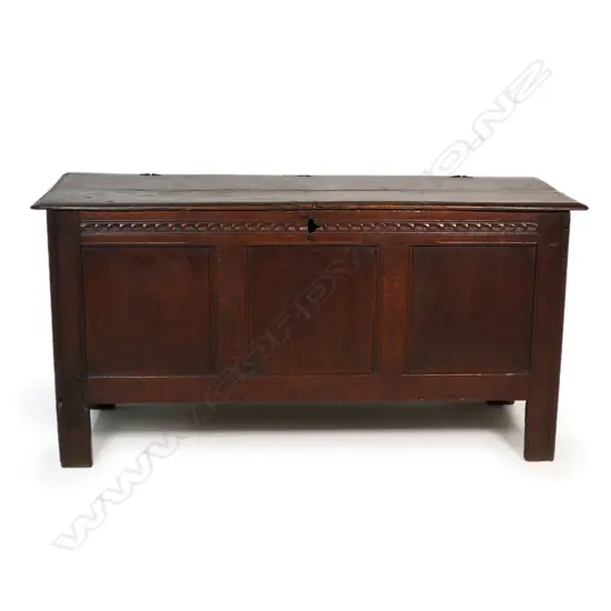 An 18thC country oak coffer,
