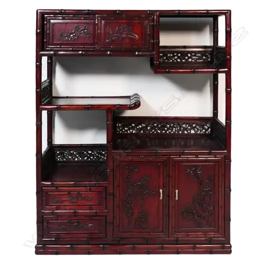 A Chinese rosewood display unit,