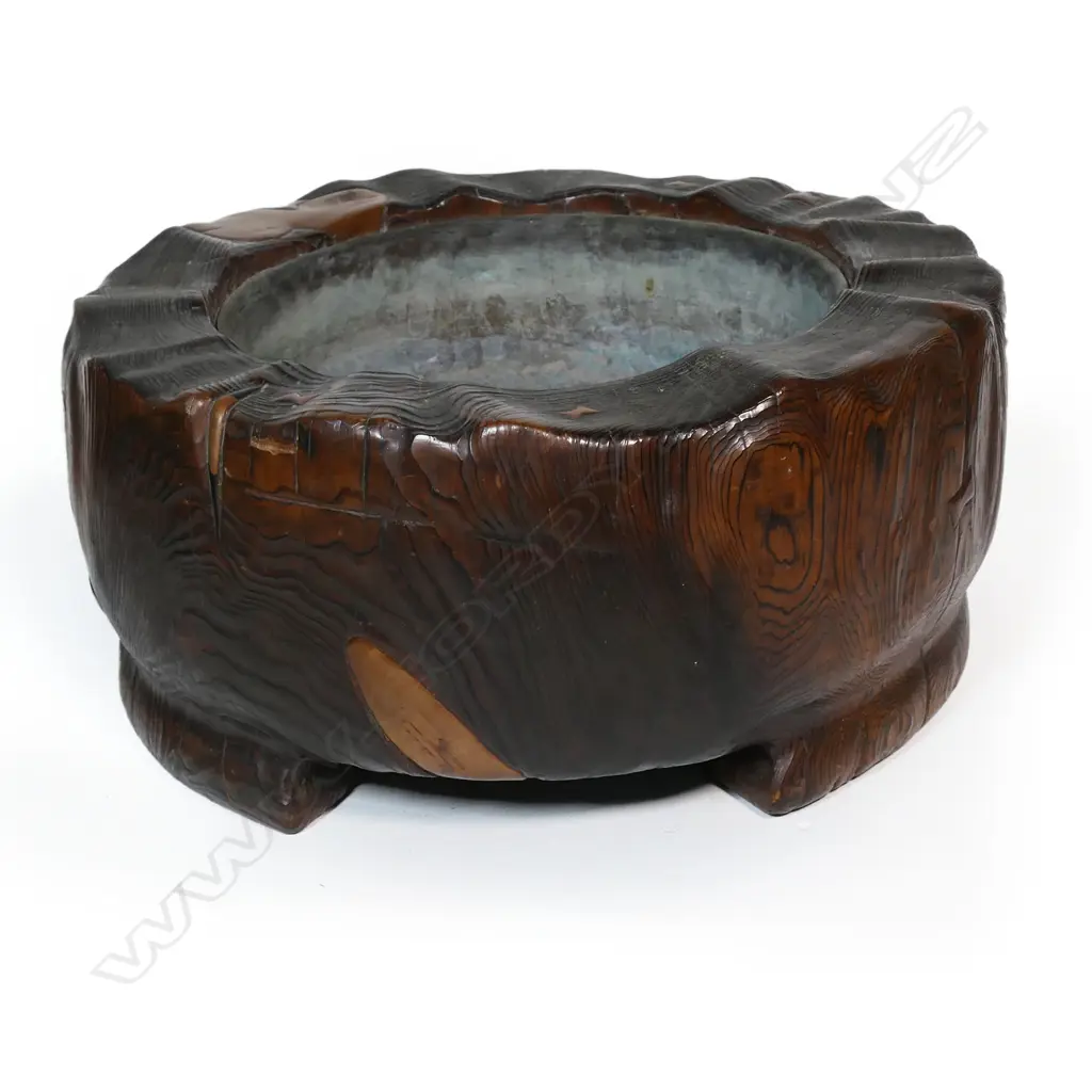 A large characterful 19thC Japanese Meiji exotic wood hibachi, Image 1++