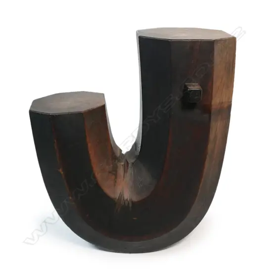 A 19thC Japanese antique large jizai kagi ‘J’ form substantial hearth hook,