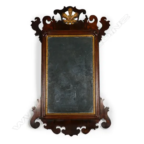 A Georgian mahogany mirror,