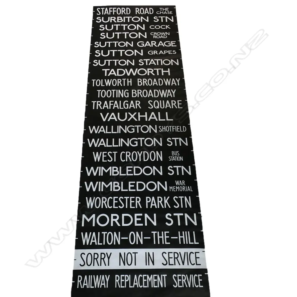 Original vintage Kensington destination bus blind, Image 1++