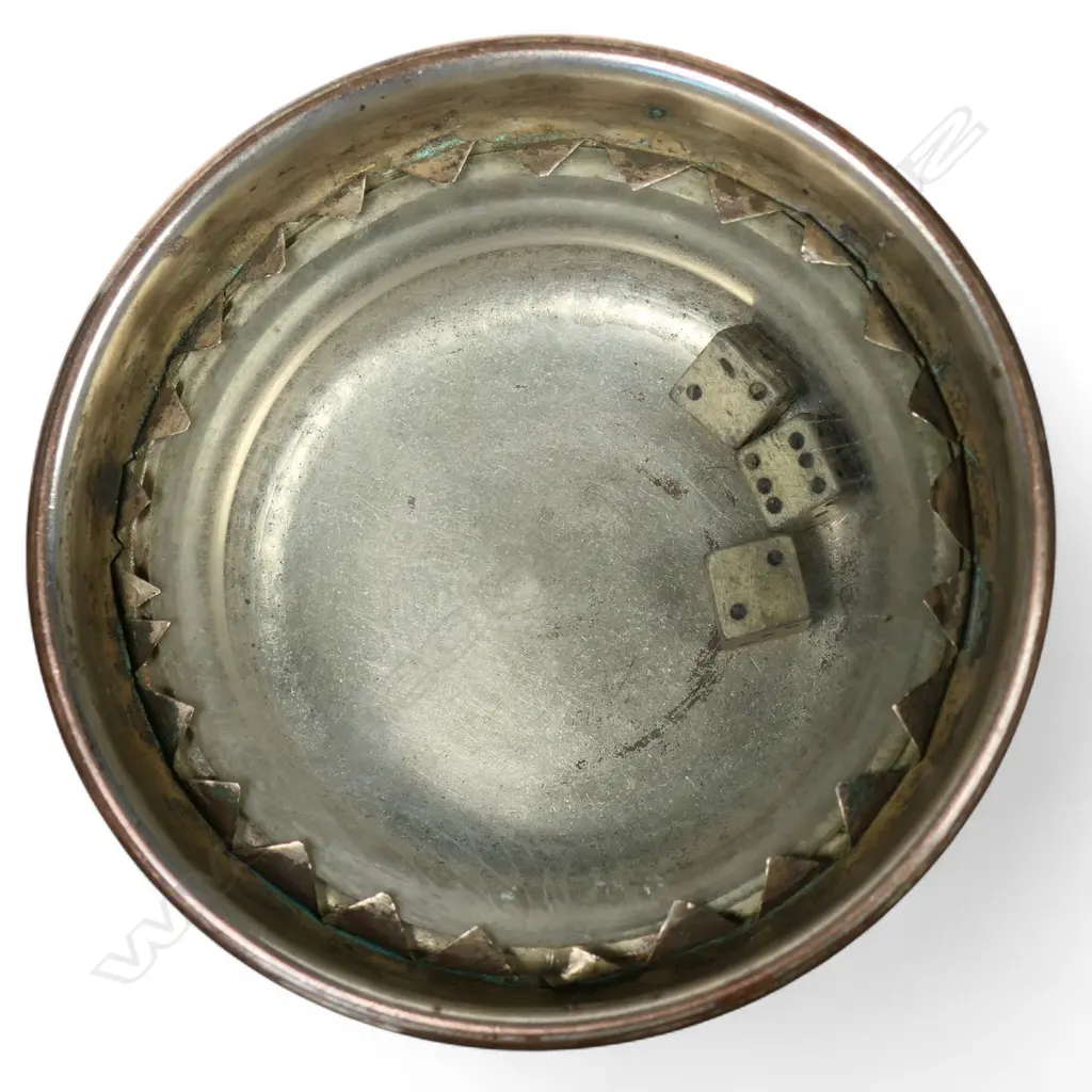 A Georgian Old Sheffield Plate tavern gambling beaker, Image 1++
