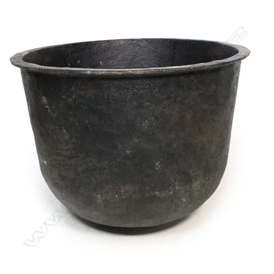 A large 19thC cast iron whale pot,