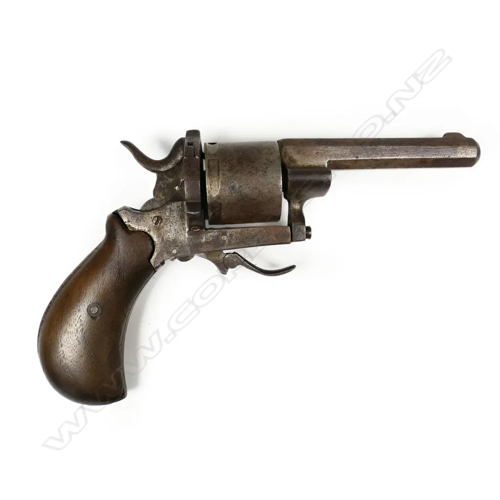 19thC Belgian Lefaucheux type 7mm pinfire revolver, Image 1++