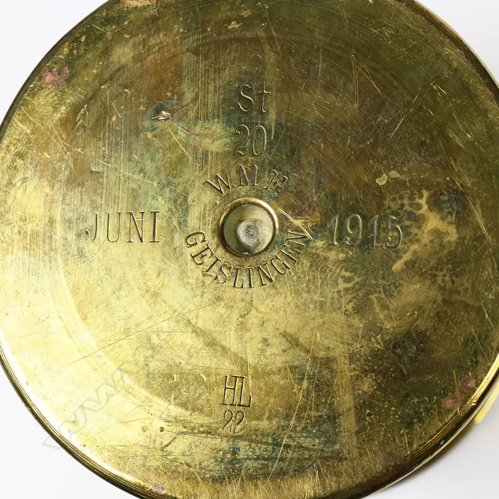 Three WW1 trench art brass large shell case Persian decorated canisters, Image 1++