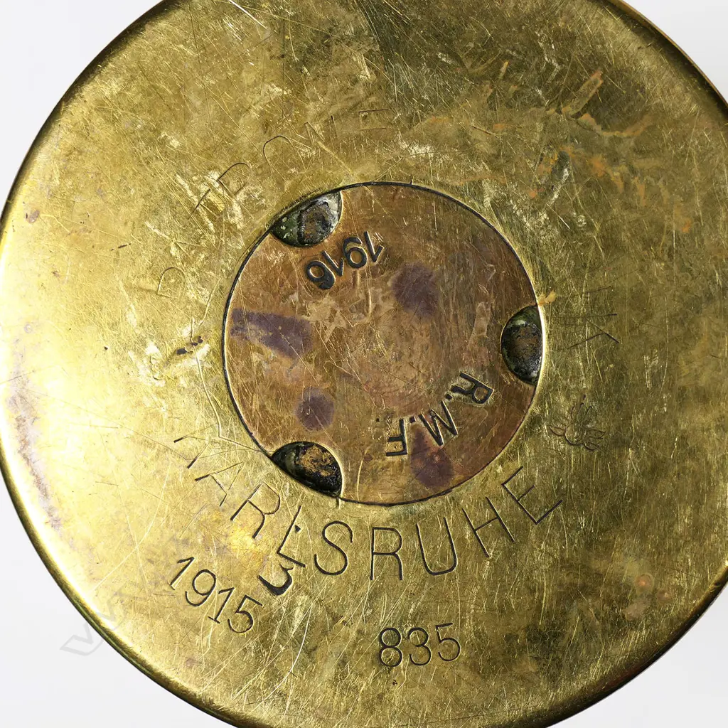 Three WW1 trench art brass large shell case Persian decorated canisters, Image 1++