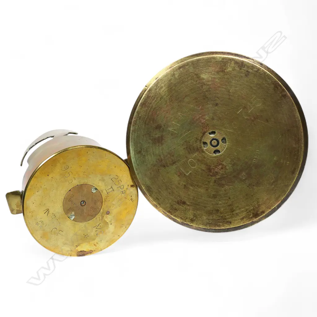 Two WWII trench art modified shell cases, Image 1++