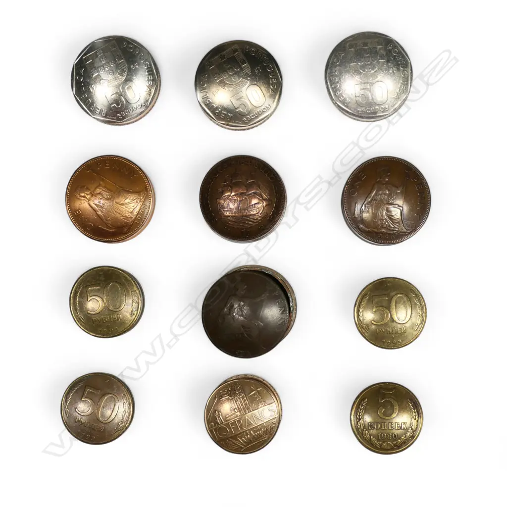 A collection of 12 various trench art style modified coin boxes, Image 1++