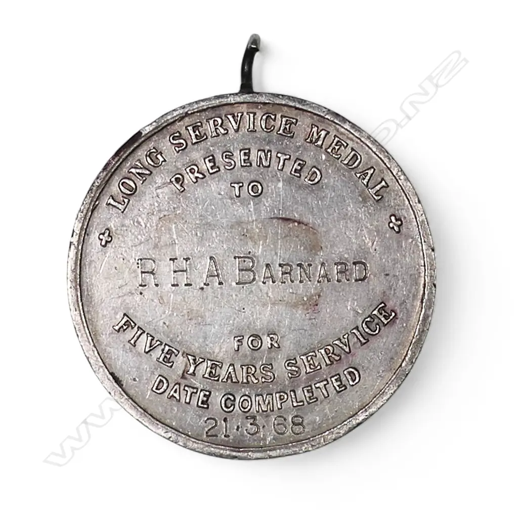 Adolph Kohn 'Auckland Fire Board' medal to R.H.A. Bernard, Image 1++