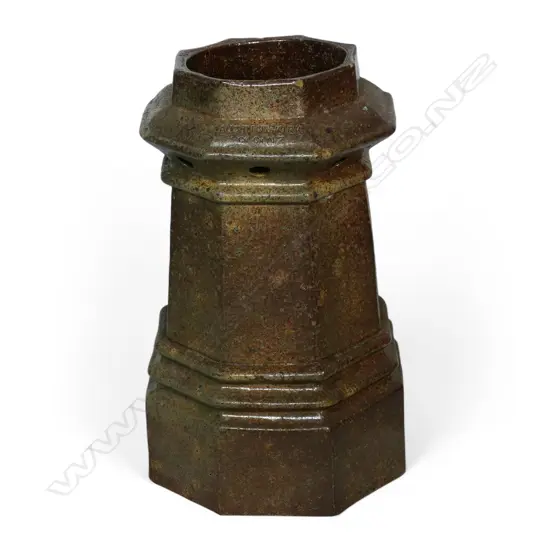 An 'Astin & Kirk Ch.' colonial salt glazed chimney pot,