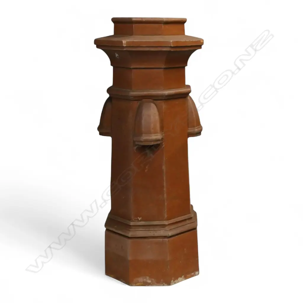 A NZ colonial tall octagonal salt glaze chimney pot, Image 1++