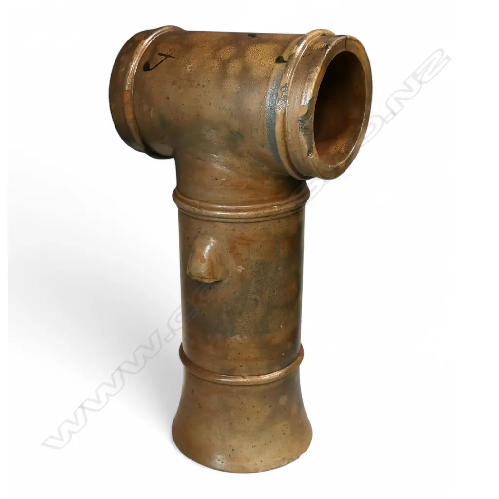 A large NZ colonial salt glaze chimney pot, Image 1++