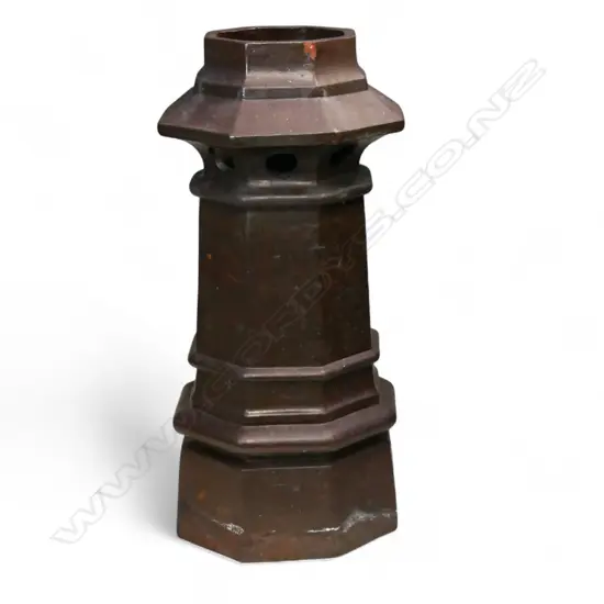 A 'P. Hutson Wellington' NZ colonial salt glaze chimney pot,