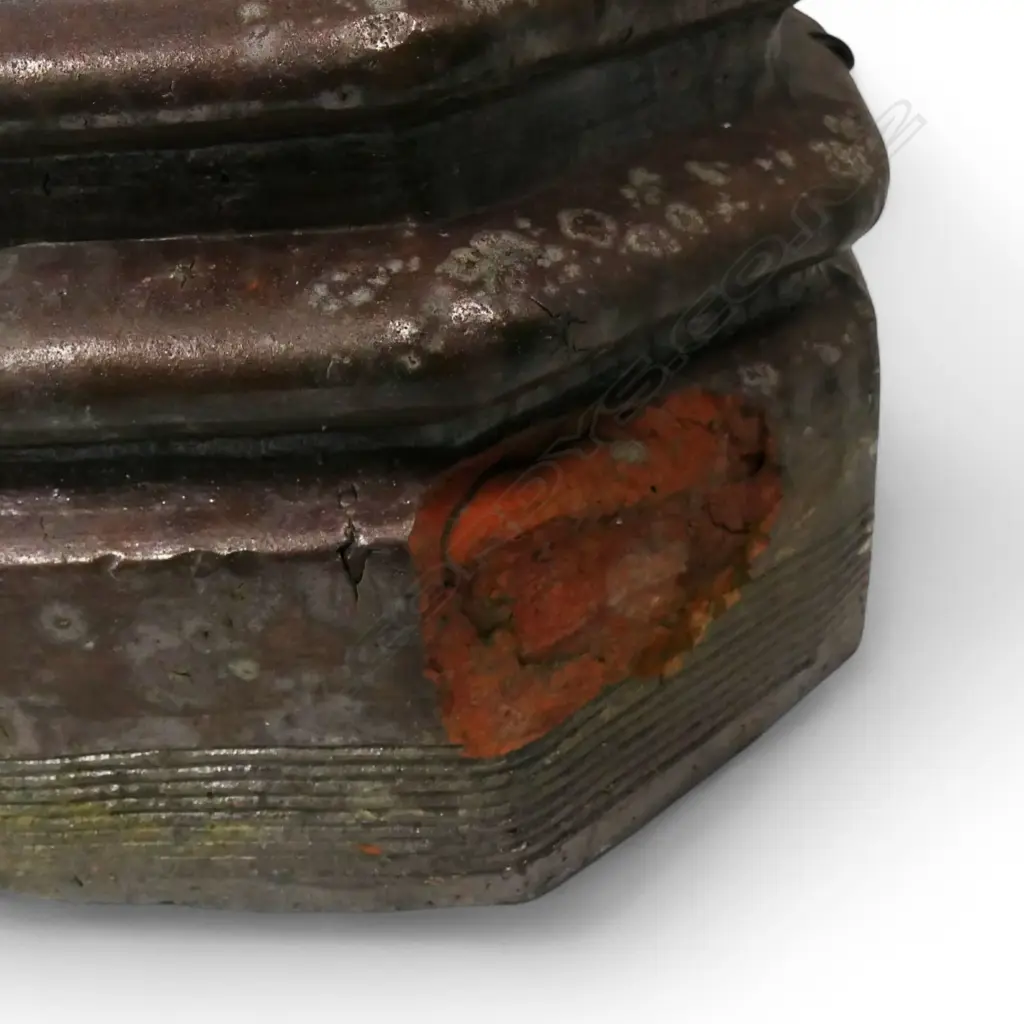 'H. Hill Wellington' NZ colonial tall dark salt glaze chimney pot, Image 1++