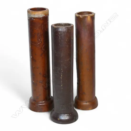 Three NZ colonial salt glaze pipes,