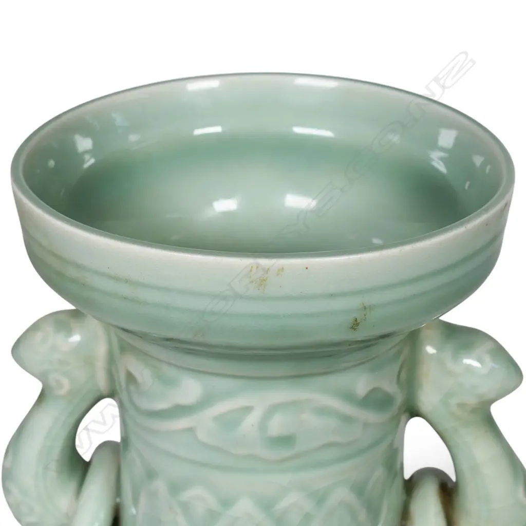 A large Chinese celadon glazed baluster vase, Image 1++