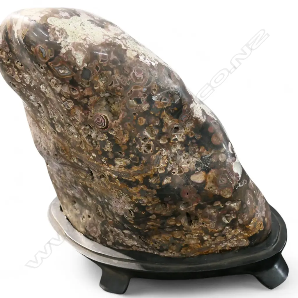 Vintage Japanese suikseki bonseki plum blossom (Nishiki stone) scholars rock, Image 1++