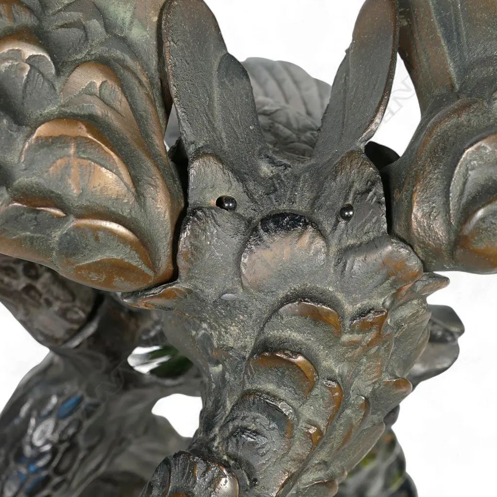 An old Japanese bronzed iron taka (hawk) sculpture, Image 1++