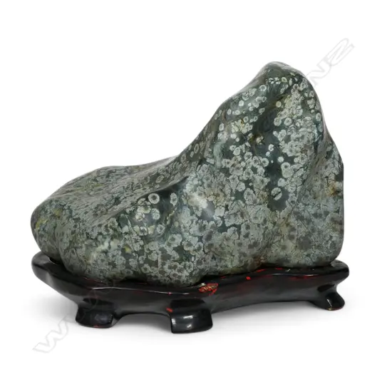 Vintage Oriental plum blossom (bonseki) rock,