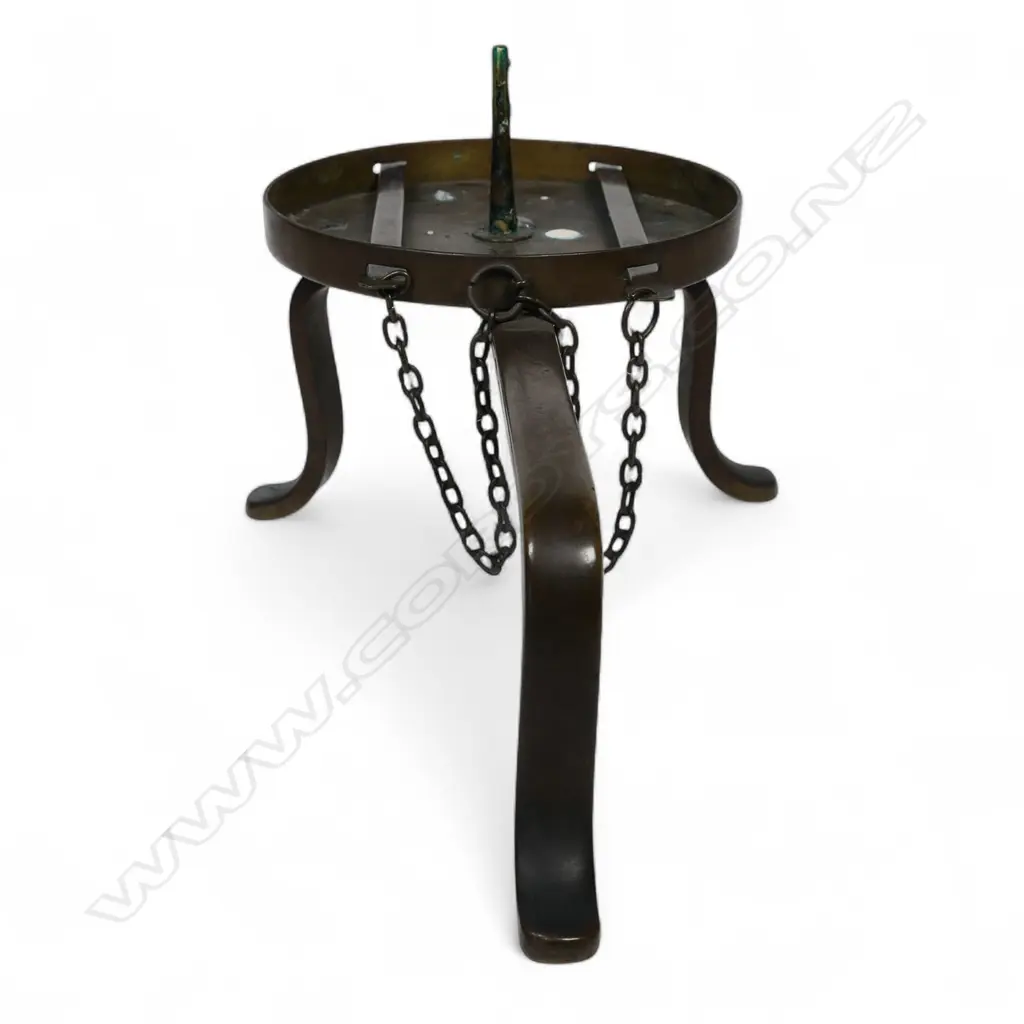 A 19thC Japanese bronze candle stand, Image 1++