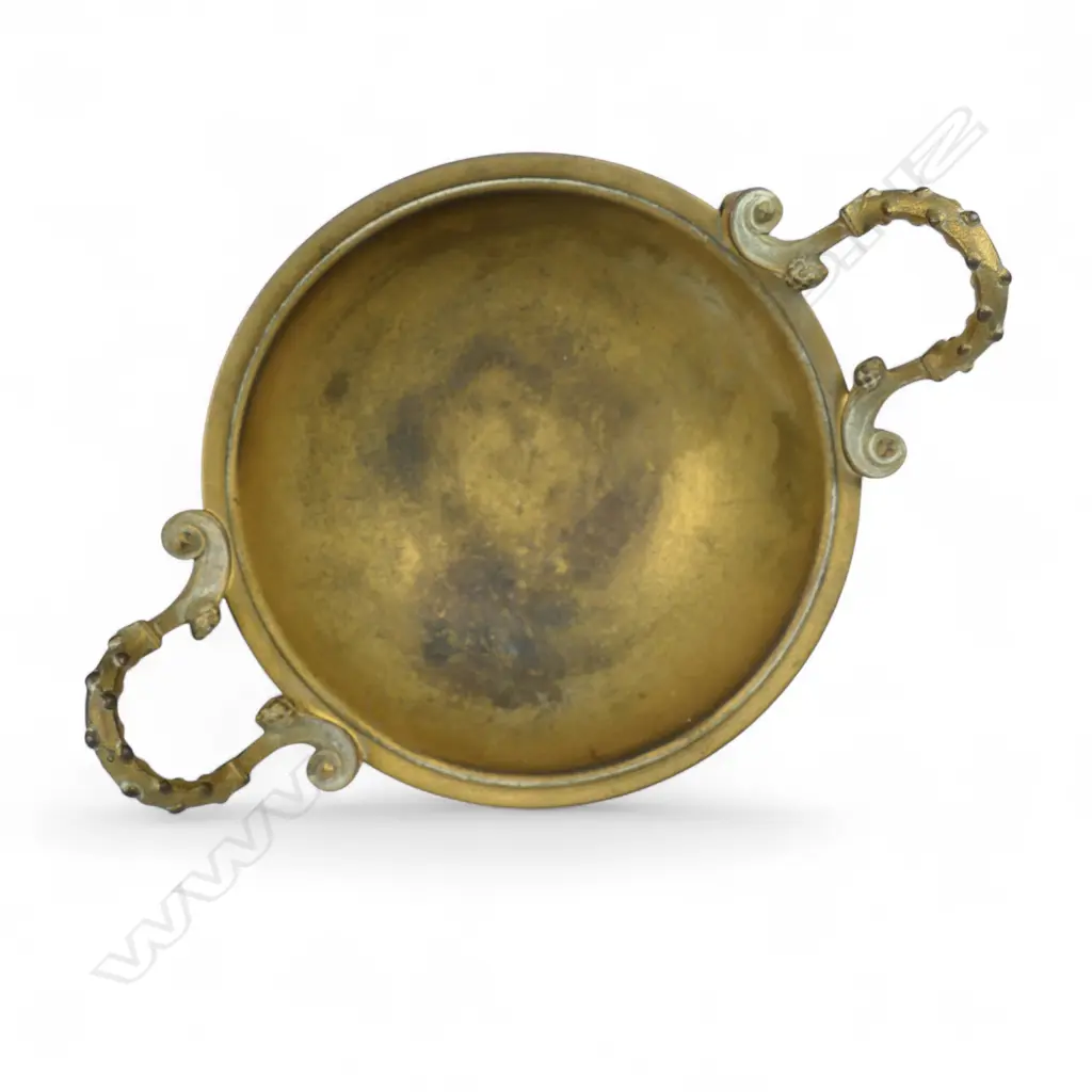 A 19thC Napoleon III period gilt bronze and cloisonne enamel tazza cup, Image 1++