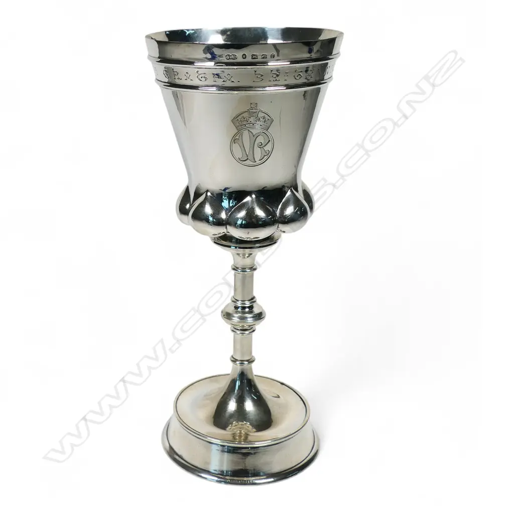 A large impressive Victorian silver Masonic goblet, Image 1++