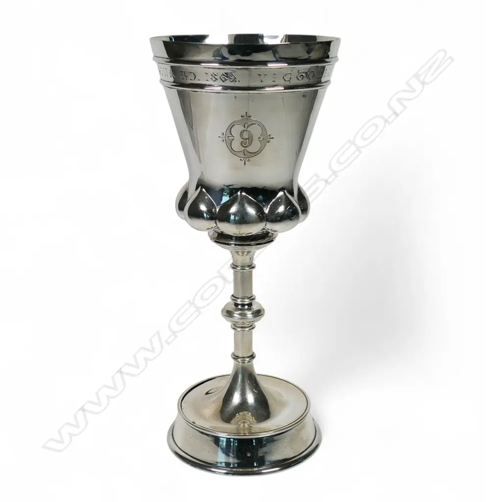 A large impressive Victorian silver Masonic goblet, Image 1++