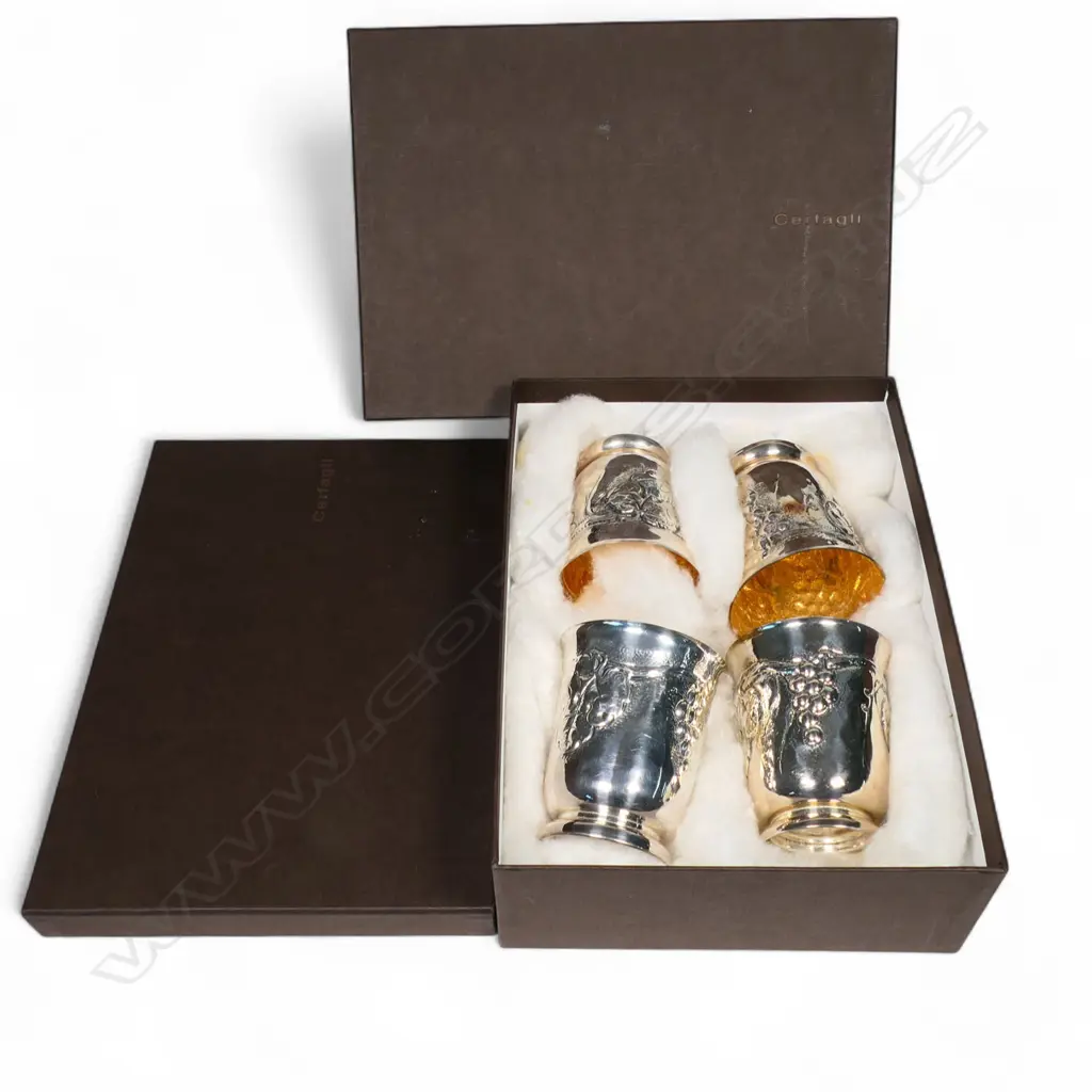 A set of twelve near matched Italian Cerfagli sterling silver wine cups, Image 1++