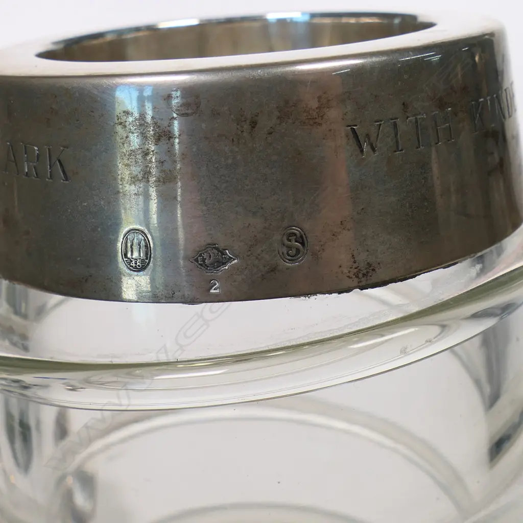 A mid-century Danish silver and glass decanter, Image 1++