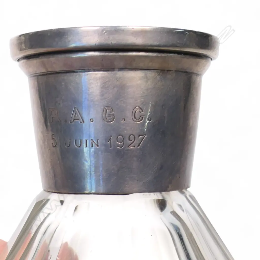 A small 1920's 0800 silver and crystal decanter, Image 1++