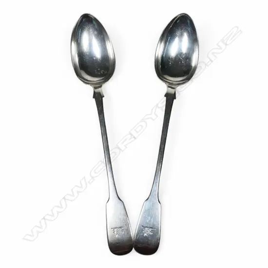 A pair of William IV silver pie spoons,