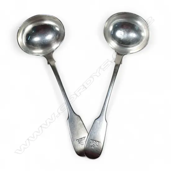 A pair of early Victorian silver ladles,