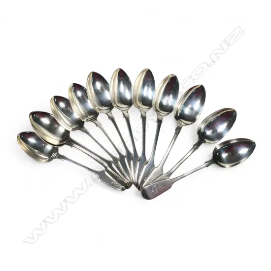 Twelve William IV and Victorian silver dessert spoons,