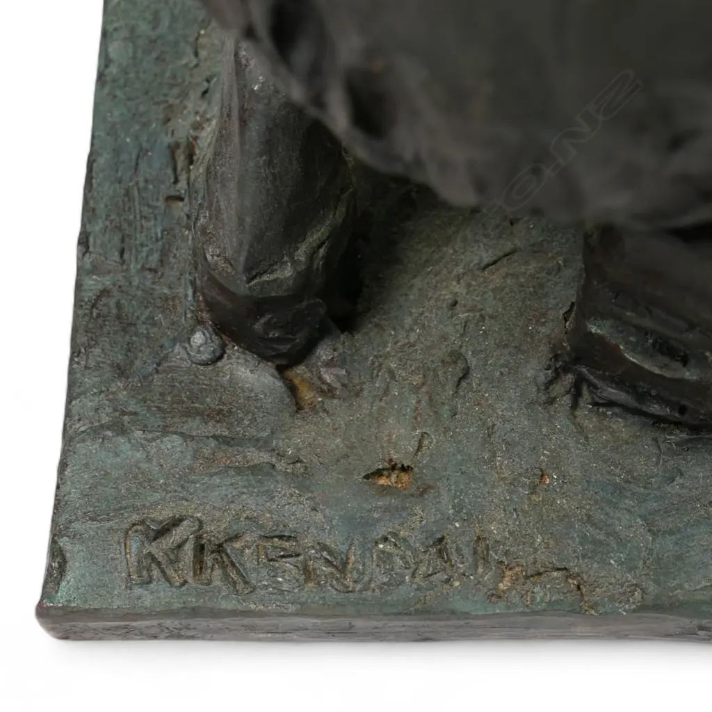 Ken Kendall (NZ 1928-2012) untitled father and son with rugby ball, Image 1++