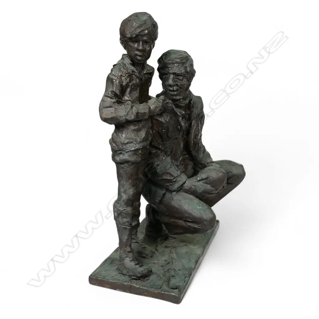 Ken Kendall (NZ 1928-2012) untitled father and son with rugby ball, Image 1++