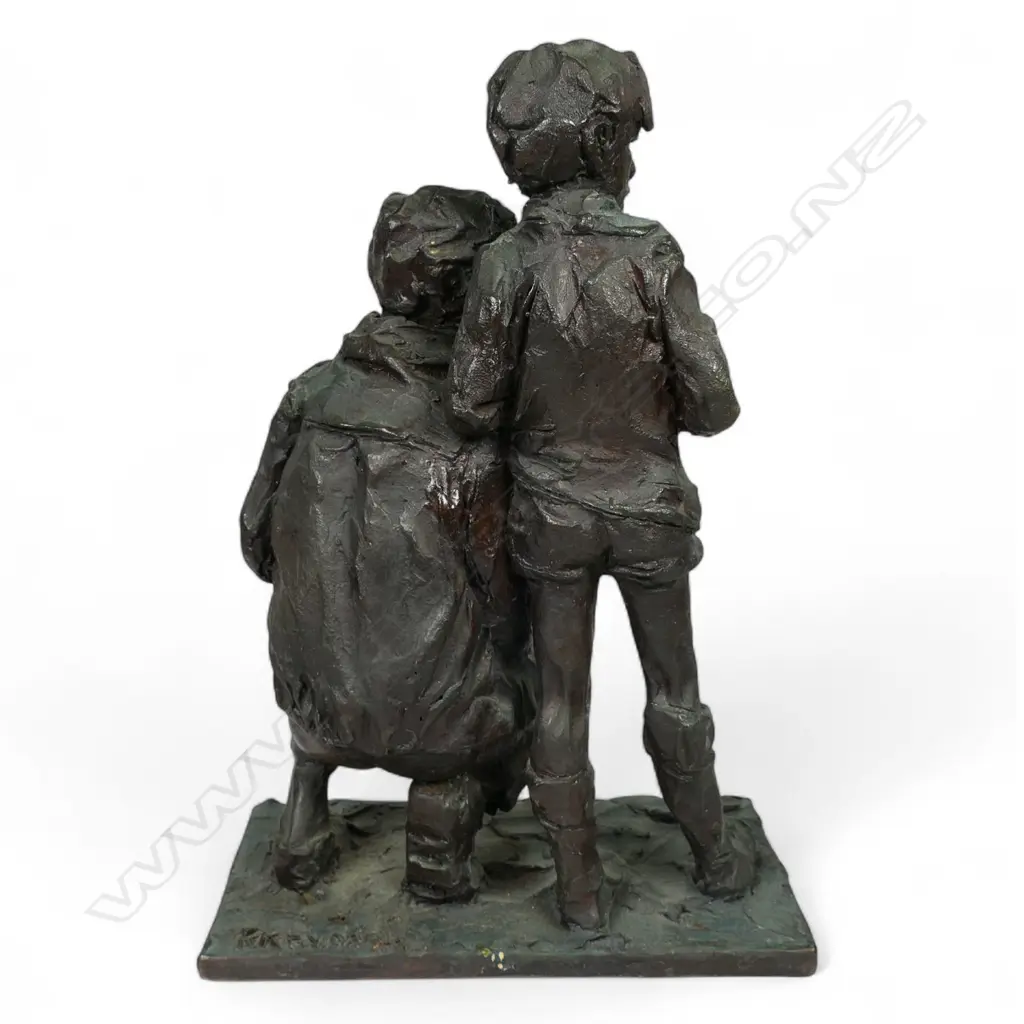 Ken Kendall (NZ 1928-2012) untitled father and son with rugby ball, Image 1++