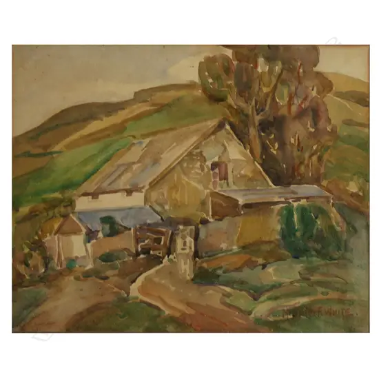 Minnie F. White (1891-1983) untitled farm building,