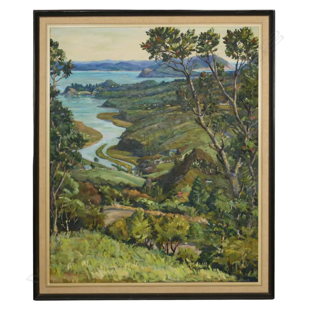 Arthur Funnell (NZ c.1944) 'Manukau Heads from Titirangi', Image 1++
