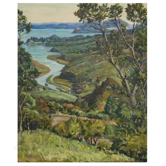 Arthur Funnell (NZ c.1944) 'Manukau Heads from Titirangi',