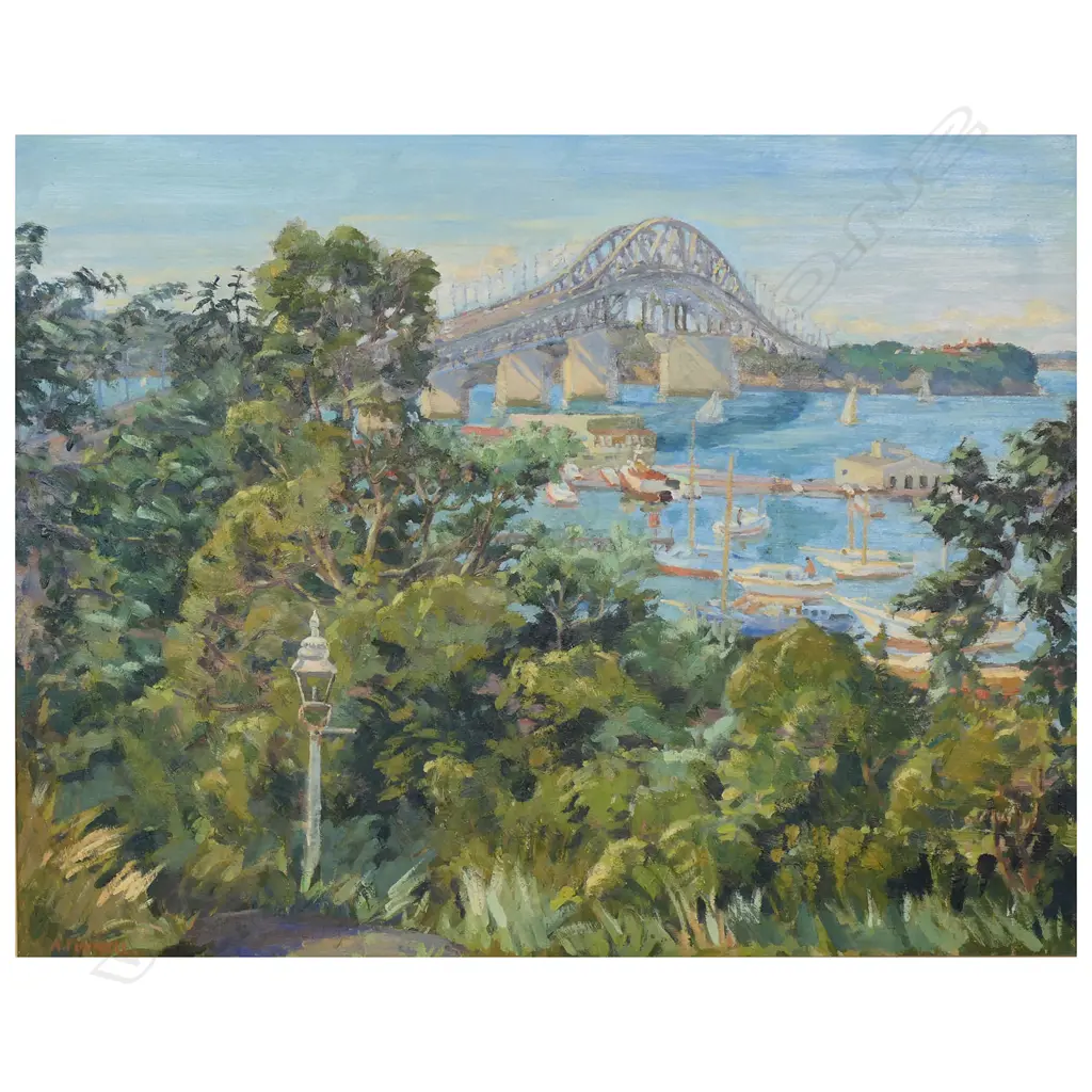 Arthur Funnell (NZ c.1944) 'Auckland Harbour Bridge from Pt. Erin Park’, Image 1++