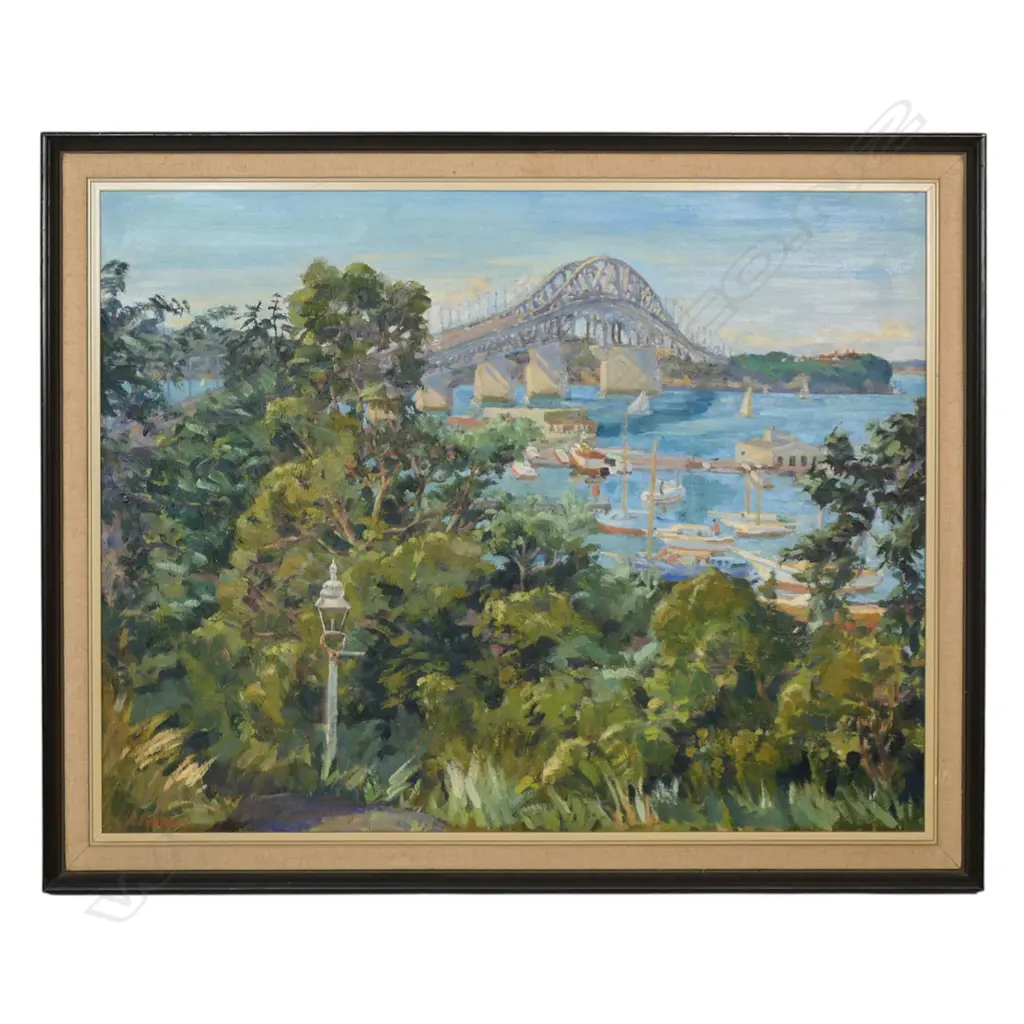 Arthur Funnell (NZ c.1944) 'Auckland Harbour Bridge from Pt. Erin Park’, Image 1++