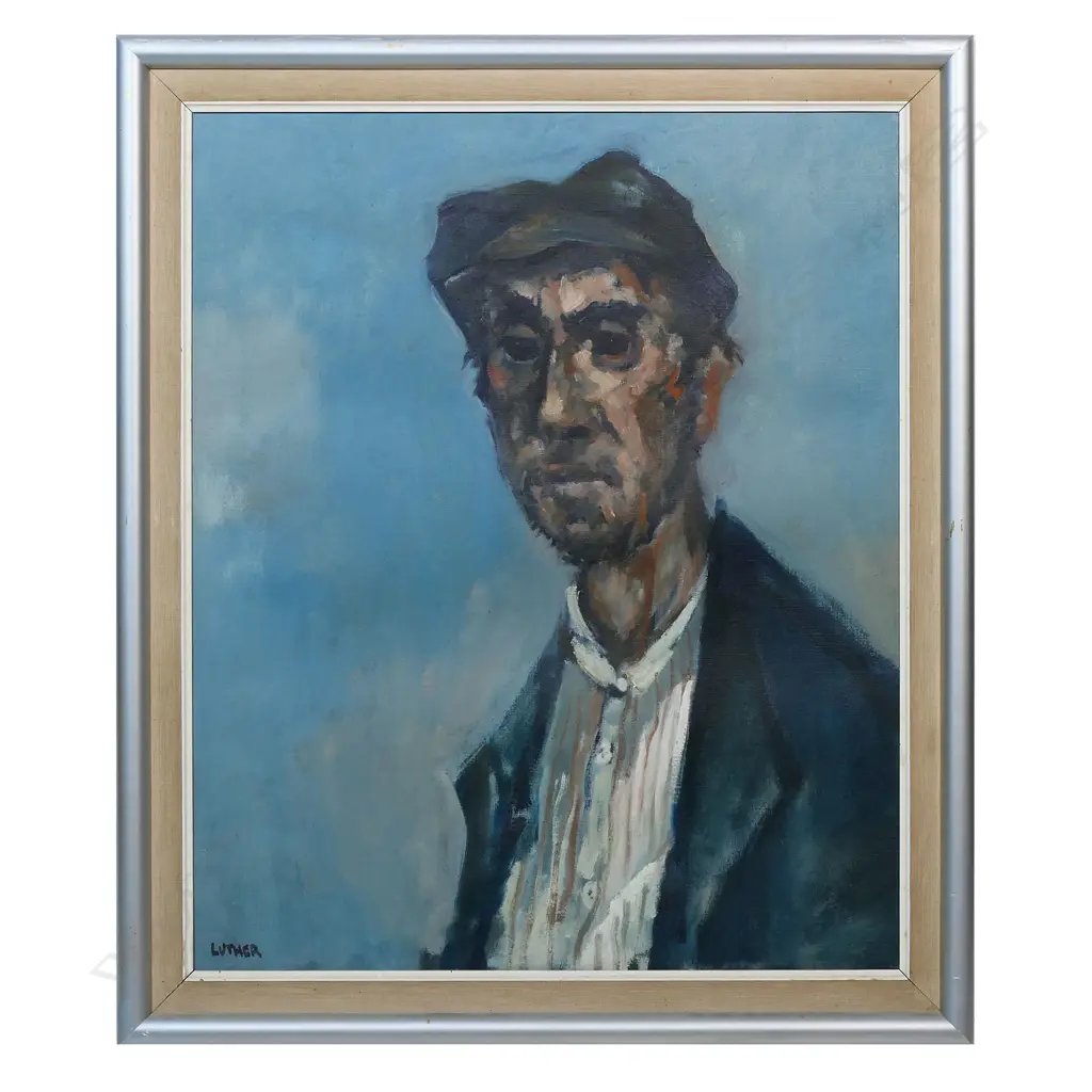 Peter Luther (1926-2009) untitled portrait of a Breton Fisherman, Image 1++