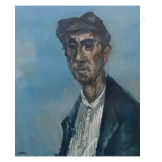 Peter Luther (1926-2009) untitled portrait of a Breton Fisherman,