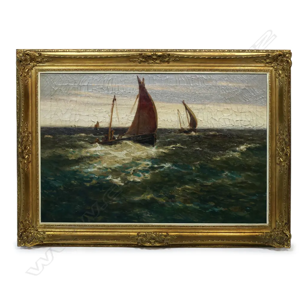 Charles Napier Hemy R.A.(1841-1917) untitled Cornish fishing boats Image 1++