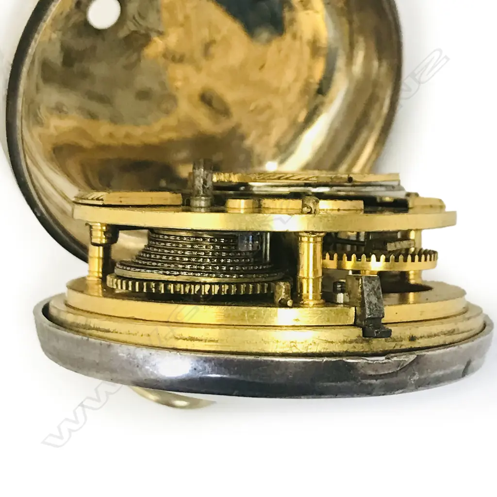 Silver pair case (outer case lacking) pocket watch by Harris, Canterbury, number 995 Image 1++