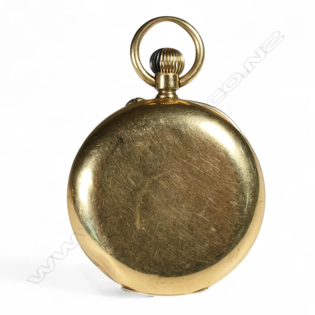 A 19thC 18ct gold full hunter pocket watch, Image 1++