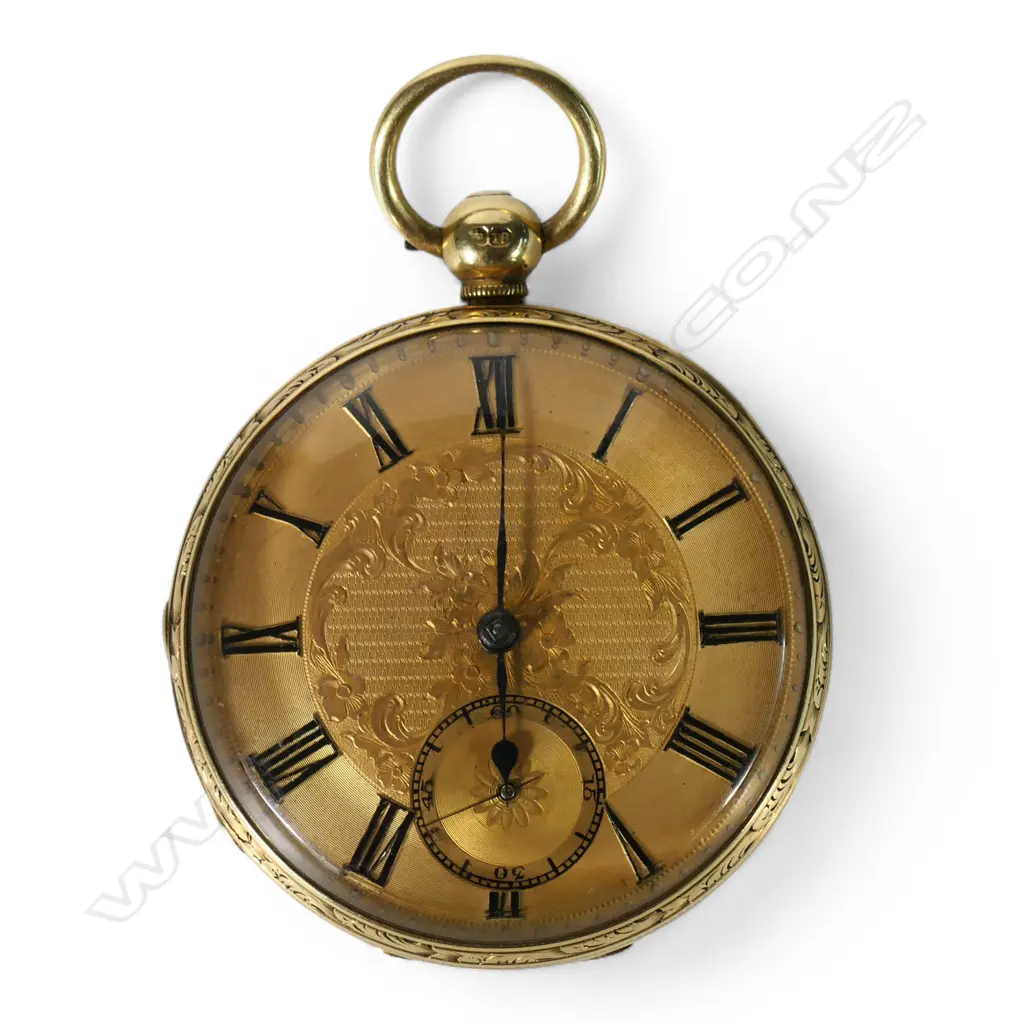 An early Victorian 18ct gold open face pocket watch, Image 1++